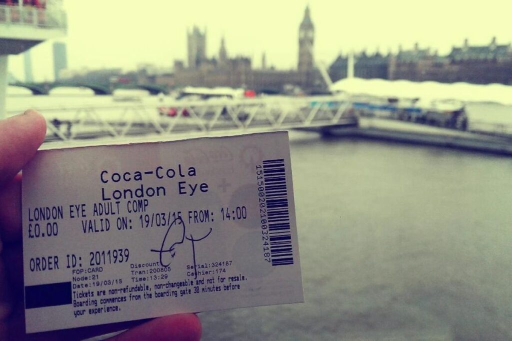 TICKETS TO THE LONDON EYE